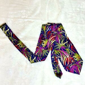 Vintage Christian Dior Palm Print Silk Tie